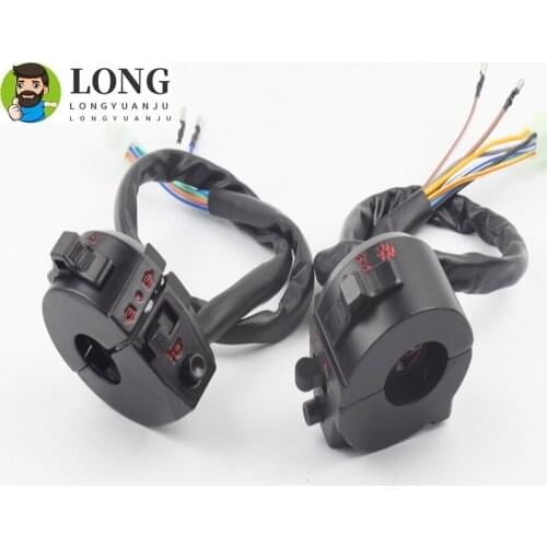 1pair 7/8"22mm Motorcycle Motorbike ATV Handlebar Left & Right Side Control Switch High/Low Beam Light Turn Signal Horn Switches