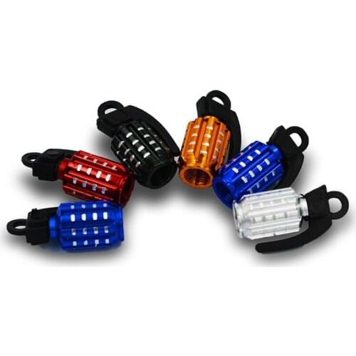 1 Pair 8MM Universal Aluminum Tire Valve Caps Mine Grenad Dice Rocket Styling Valve Cap Dust Covers Car styling Part Accessories