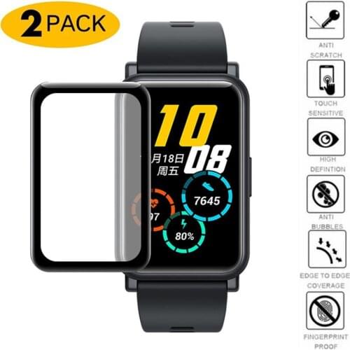 2pcs Soft Clear Protective Film for Huawei Watch Fit / Honor Watch ES Smartwatch 3D Curved Full Coverage Screen Protector Case