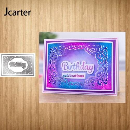 2021 New Arrival Rectangle Pattern Birthday Metal Cutting Dies Craft Scrapbook Handmade Knife Mould Blade Punch Stencils Model