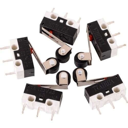 5Pcs Micro Limit Switches1A 125V AC Micro Switch 12 x 6 x 6mmMiniature Roller Lever Arm SPDT Sub Microswitch