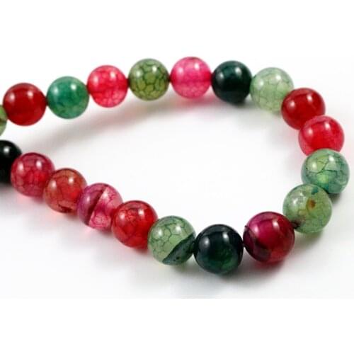 8mm 45pcs/string Natural Mix Colors Pattern Stone Special Stone Round beads For jewelry making Wholesale and Retail-M7-08