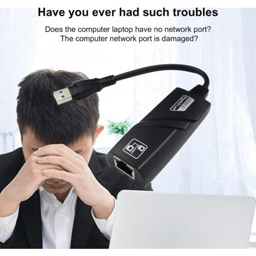 80% Off USB 3.0 to RJ45 Gigabit Ethernet 10/100/1000Mbps External Network Card Adapter