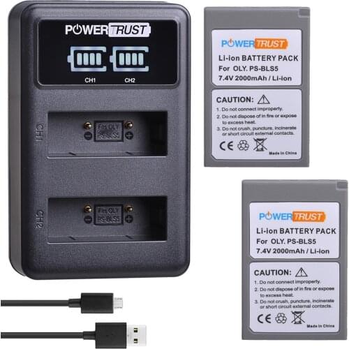 BLS5 BLS-5 BLS-50 PS-BLS5 Battery + Charger for Olympus OM-D E-M10 Pen E-PL2 E-PL5 E-PL6 E-PL7 E-PM2 Stylus 1