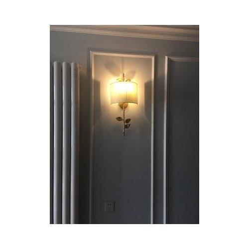 American minimalist personality designer creative copper wall lamp Nordic bedroom bedside lamp Jane American model wall lamp