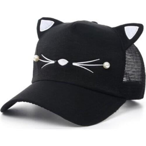 2019 Parent-child Snapback Cute Cat Ears baseball cap summer womens hat brand cute sequins adjustable girl mesh hat gift