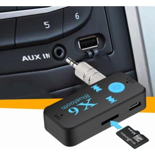 X6 Bluetooth Receiver V4.1 Support TF Card Handfree Support Call Music Player Phone Car AUX In/ 3.5mm Audio Stereo Car Receiver