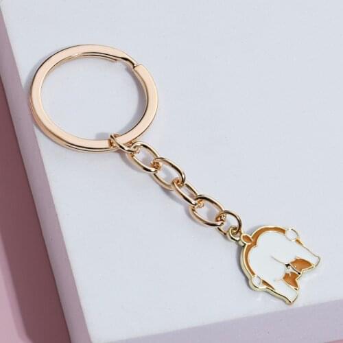 Lovely Corgi Dog Keychain Alloy Enamel Key Ring Animals Ass Key Chains For Women Men Handbag Accessorie Car Jewelry Handmade
