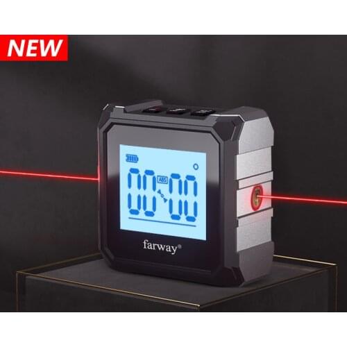 Mini Digital Protractor Inclinometer Electronic Angle Level Box Magnetic Base Measuring Tools Laser Level Ruler USB Charging