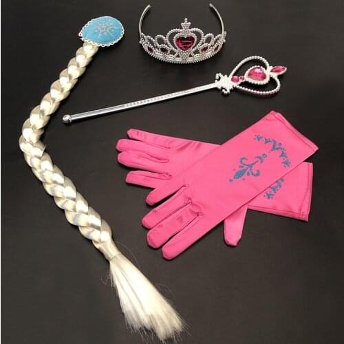 Princess Children Hair Accessories Girl 4 Piece Set Crown Baby Headband Wig Braid Magic Wand Babies Accessories