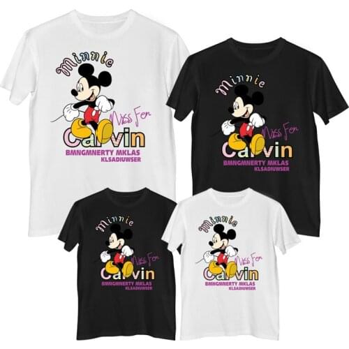 Disney Mickey Mouse T-shirt Summer Comfortable 100% cotton Fashion Womens cotton t-shirt childrens clothing girls Mother girl