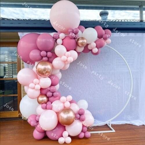 DIY Peach Pink Macaron Balloons Garland Kit Rose Gold 4D Ballon for Princess Birthday Party Wedding Bridal Shower Toy Decoration