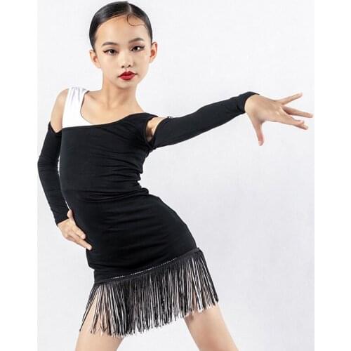 Designer Dress Fringe Latin Dance Dress Girls Ballroom Dance Clothes Tap Dancewear Salsa Dance Outfit European Clothing JL2559
