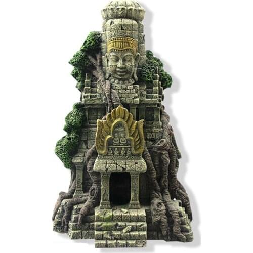 Home Aquarium Ornament Ancient Stone Buddha Resin Figurines Aquarium Ornament Fish Tank Aquarium Decoration Accessories