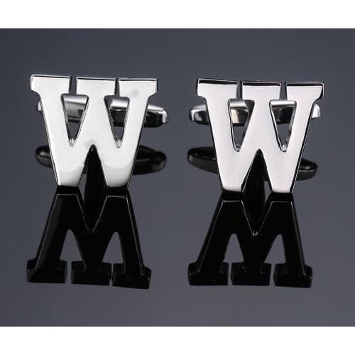 DY new High grade brand Brass material Silvery letter W Cufflinks Mens French shirt Cufflinks free shipping
