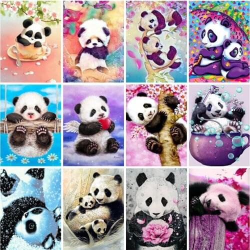 EverShine Diamond Painting Full Square Panda Cross Stitch Diamond Embroidery Animals Rhinestones Art Hobby Gift Home Decroation