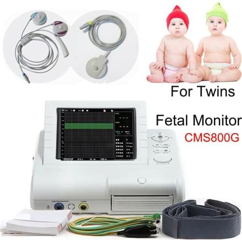 CMS800G Ultrasound Fetal Monitor Fetal Doppler Device Fetal Movement CTG Fetal Monitor FHR TOCO Transducer Twins Probe