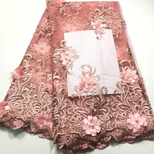 Hot Sale 3D Lace Fabric 2021 High Quality Lace Latest African Laces Fabric With Beads Wedding Nigerian French Lace Fabric M28473