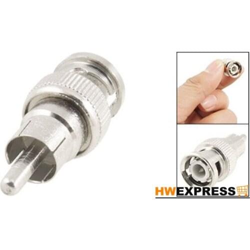 HWEXPRESS Hot 2 Pcs BNC Male to RCA Male RF Coaxial Connector Adapter for CCTV