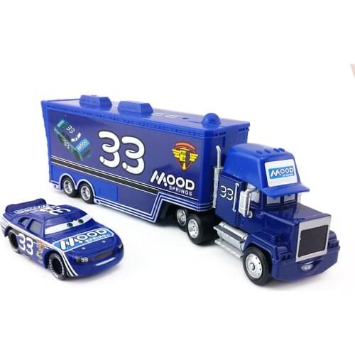 Disney Pixar 2 3 Toys Alloy 1:55 Toy Model Car NO.33 Container Combination Racer Gives Childrens Birthday Gift