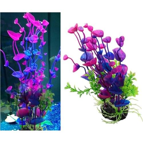 Artificial Underwater Plastic Plants Aquarium Fish Tank Decoration Purple Water Grass Viewing Decorations Seaweed Water Plants