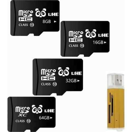 Black Microsd SD 32GB memory card 64GB tf cards 4GB 8GB 16GB flash microsd with card reader mini gift