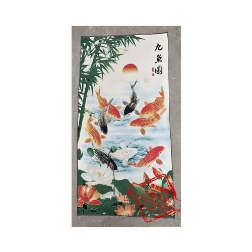 Antique Collection (Lotus. Carp) Su Embroidery Living Room Decoration Painting Section B 02