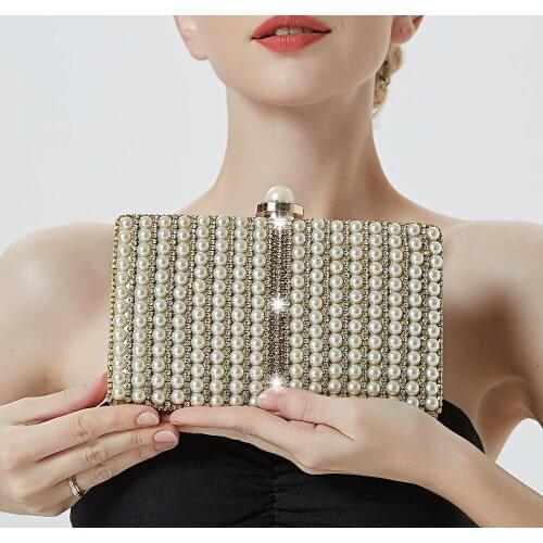 Fashion Pearl Evening Bag Party Banquet Clutch Bags For Women Wedding Clutches Female Handbag Chain Shoulder Bag WY150