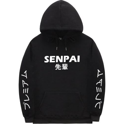 QNPQYX Fashion japanese streetwear Senpai Hoodies hip hop Sweatshirt Multiple Colour Men Women Hoodie Pullover sudadera hombre