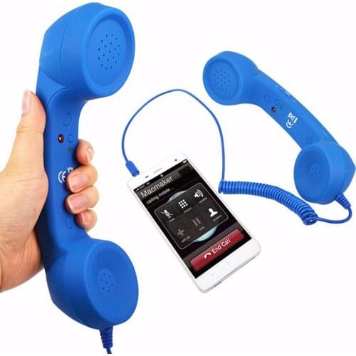 New Radiation Phone Receiver Headset Retro Phone Receiver 3.5mm Interface Mobile Phone for iPhone with Microphone
