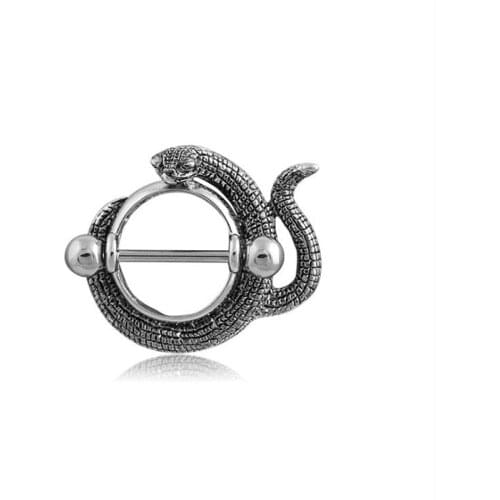 New Retro Snake Nipple Piercing Titanium Women Sexy Circle Nipple Rings Bar Studs Fashion Stainless Steel Body Jewelry Gifts