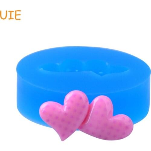 PYL694U 26.5mm Double Hearts Flexible Silicone Mold - Sugarcraft, Fondant, Candy, Resin, Polymer Clay, Gum Paste, Icing, Fudge