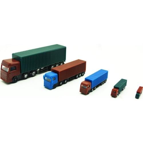 Multi-color Truck Model Container Multi-proportion 5pcs Truck Toy Mini Sand Table Layout Landscape Diorama Train ABS Plastic Bu