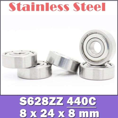 S628ZZ Bearing 8*24*8 mm ( 10PCS ) ABEC-1 440C Roller Stainless Steel S628Z S628 Z ZZ Ball Bearings