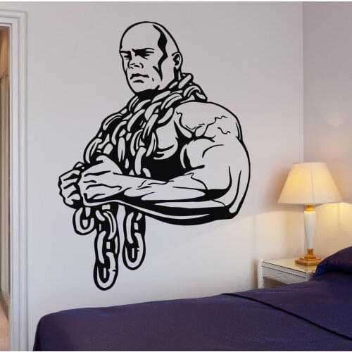 Sports bodybuilding wall decals gym wall decoration bodybuilding muscle men sport cool decoration living room bedroom decor js16