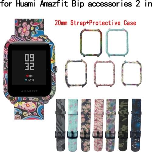 Sport Strap for Amazfit Bip Strap 20mm watchband + protection PC case cover case cover for Huami Amazfit Bip accessories 2 in 1