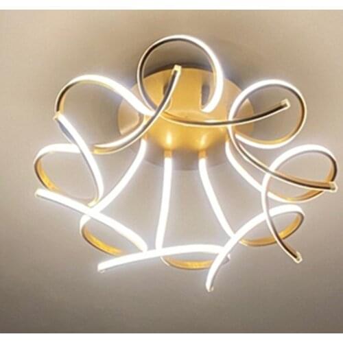 New Modern Chandelier Lights Art Ceiling Lamp Fixtures APP For Foyer Study Living Room Bedroom Home Kitchen Hall Warm Black Gold