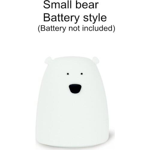 Cute Bear LED Night Light Decoracion Lampara De Noche Ddormitorio Baby Kids Bedside Lamp Silicone Touch Sensor Tap Control
