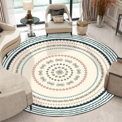 Fresh Contracted Ethnic Wind Round Living Room 2021 Fashion Simple But Elegant Pure Bedroom Non-Slip Floor Mat Carpet