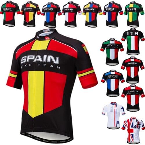 Weimostar Spain Team Cycling Jersey Men Summer Short Sleeve Bicycle Clothing Breathable MTB Bike Shirt USA UK Italy France Ropa