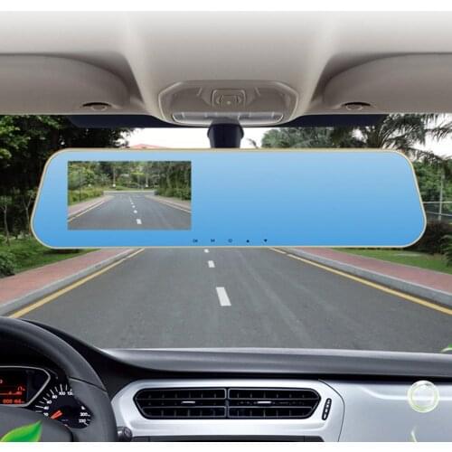 Dashboard Camera Dual Lens Loop Recording 4.3 Inch 1080P Car Rear View DVR for Auto зеркало заднего вида Видеорегистраторы