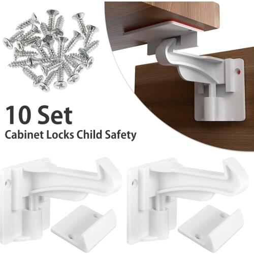 Cabinet Locks Child Safety Invisible Baby Cabinet Latch Locks Self Adhesive No Drilling Kids Safety Cupboard Locks Protection