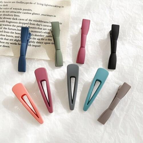 Woman Frosted Bowknot Duck Clip Candy Color Lovely And Sweet Girls Hairpin Hair Accessories