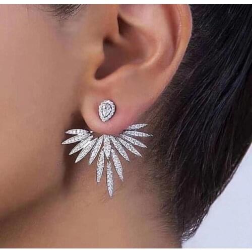 Fashion Earrings For Women 2020 Trend High Quality Cubic Zirconia Big Stud Earrings Jewelry New