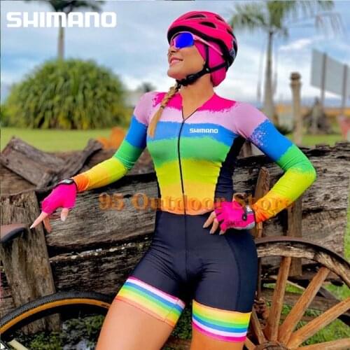 Shimano Bike Clothing Women Cycling Womens Jumpsuit with Long Sleeves Lycra for Cycling Women Cycling Team Bermuda De Cyclista