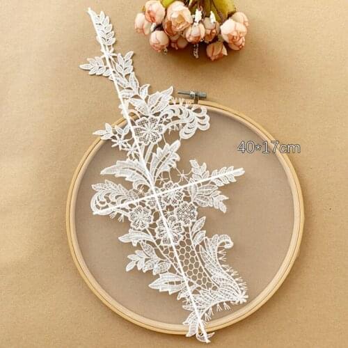 1 pairs 2pcs water soluble lace patches lace applique weeding dress accessories sewing on craft supplies cloth DIY decoration