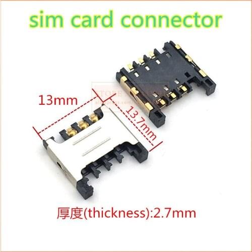 10PCS Brand New sim card reader holder connector 6PIN for small card connector