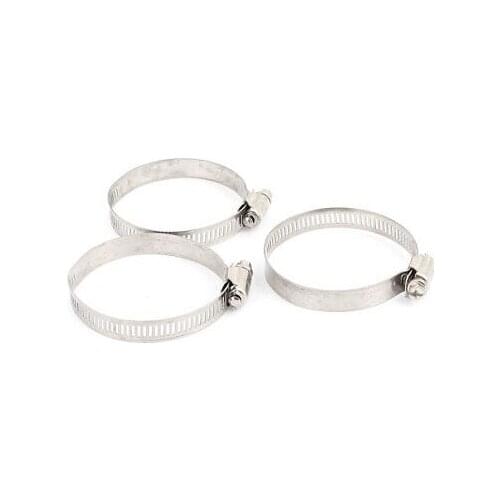 3 Pcs Metal Worm Drive Adjustable Pipe Ducting Hose Clamp Hoop 46-70mm