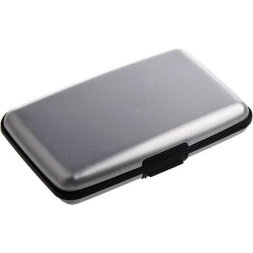 Aluminium Case Credit Card Holder Metal Wallet, One Size in Silver