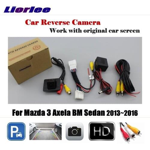 Car Reverse Rearview Camera (6V) For Mazda 3 Mazda3 Axela BM Sedan 2013-2016 Original Screen Backup Parking CAM Accessories